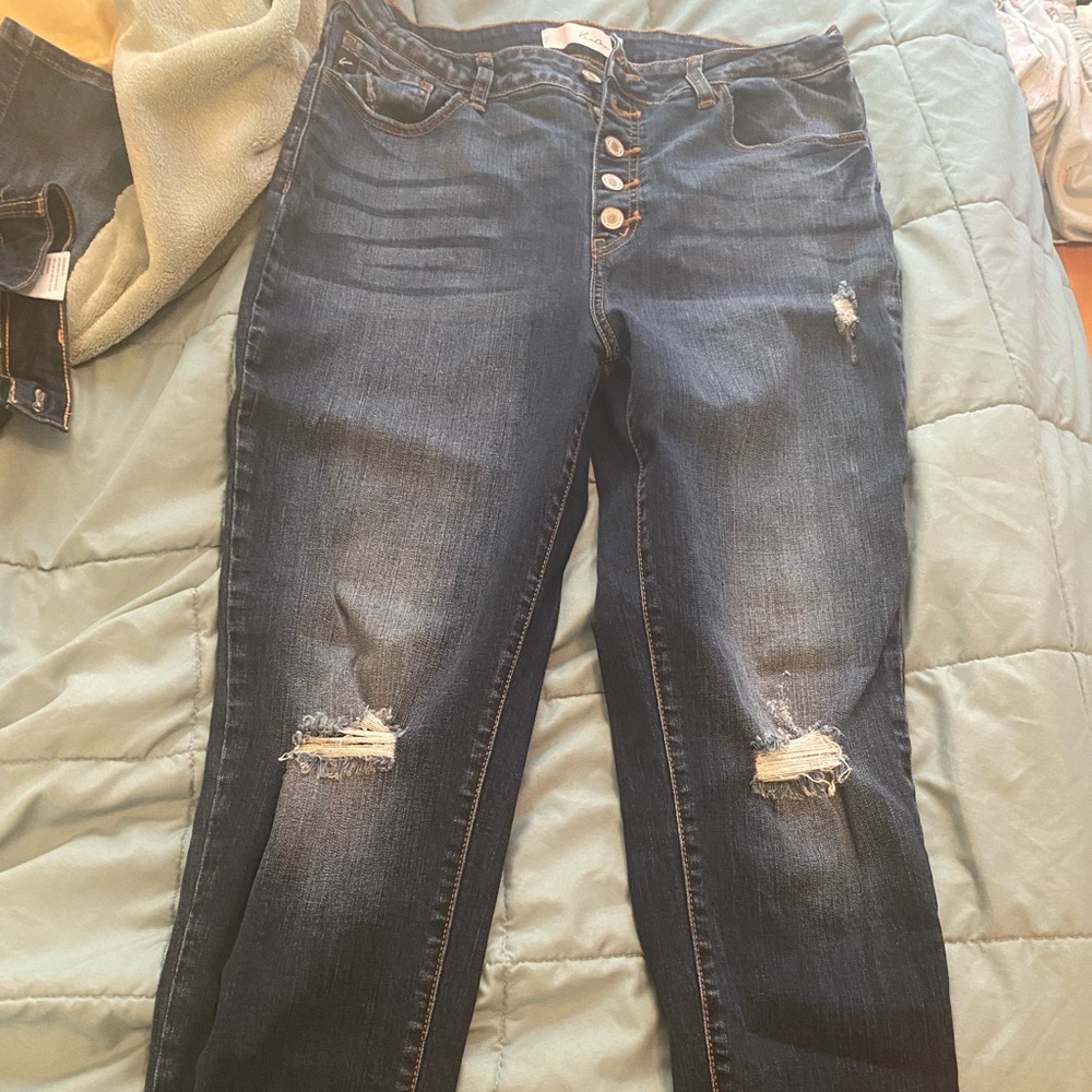Size 13 Kancan jeans, high rise button fly